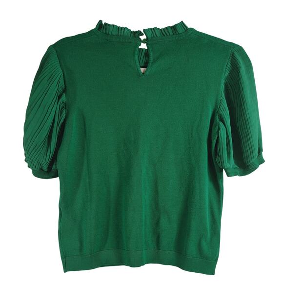 Adrianna Papell Green Sweater with Ruffle Details, Size Small - Picture 3 of 8